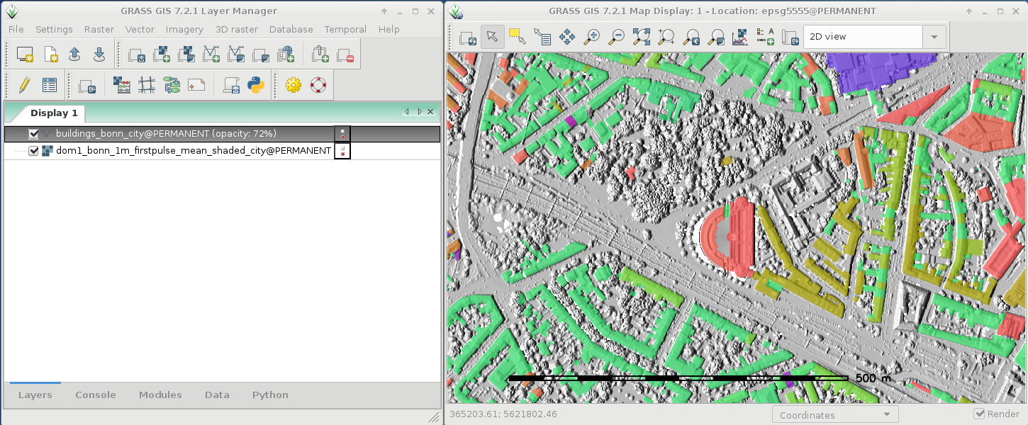 GRASS GIS 7.2.1 in\naction